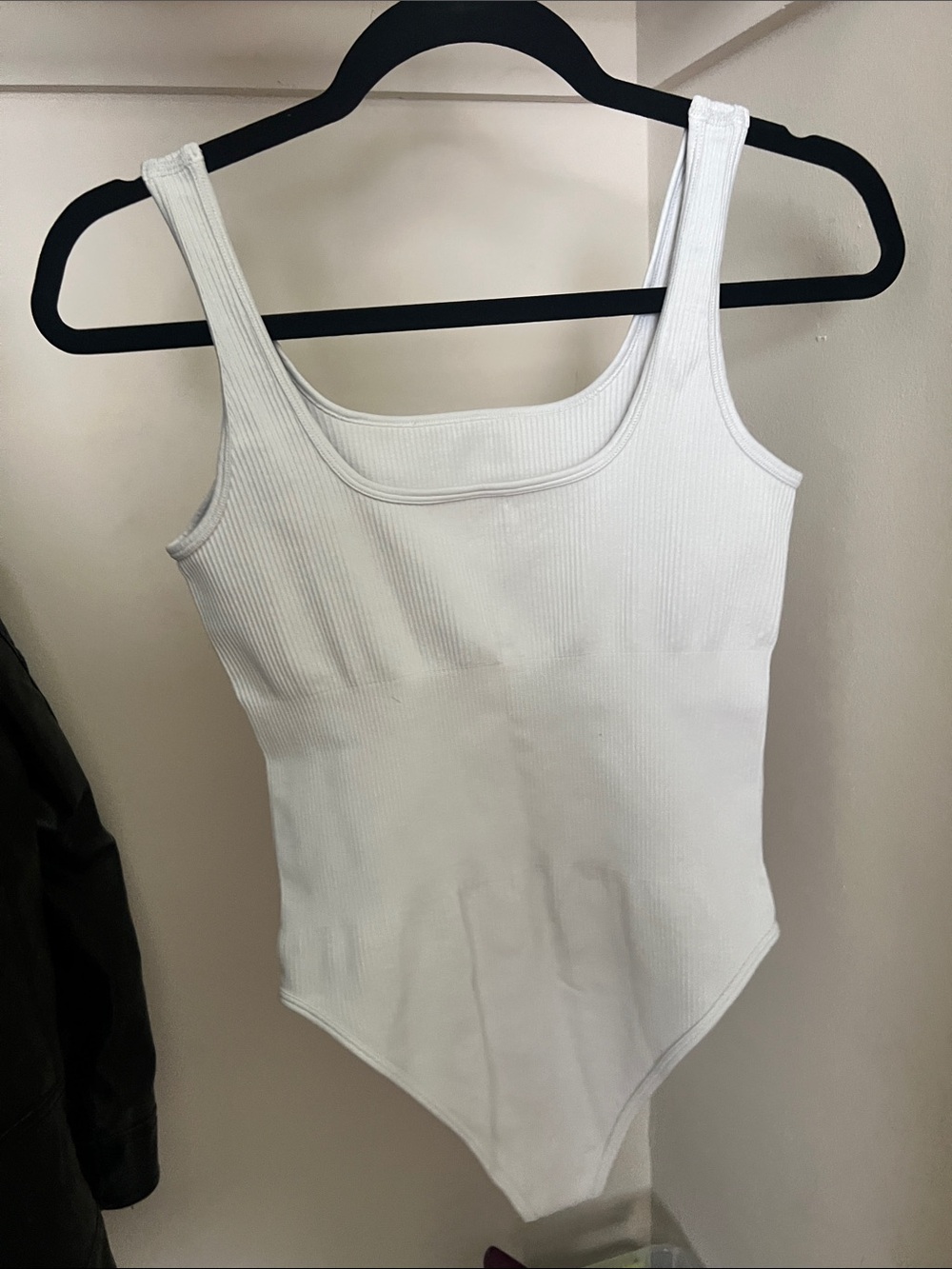 Amazon White Ribbed Tank Bodysuit - Picture 3 of 4